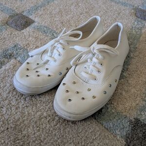 Keds White Bejeweled Starlight Sneakers, Size 6